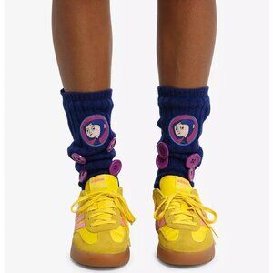 Coraline Button Slouch Socks - Fits shoe size 5 - 10 - NEW